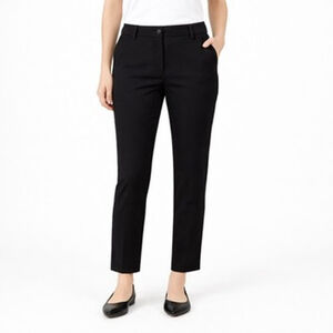 J. Crew Cameron Black Pants High Rise Ankle Length Flat Front Stretch Size 12